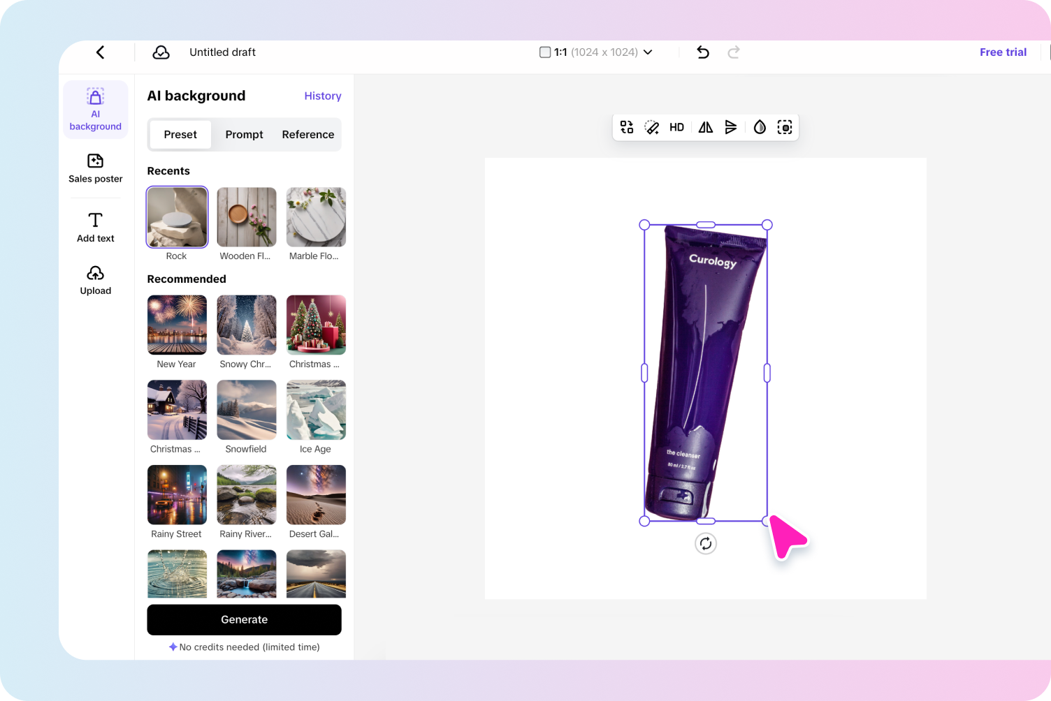 إزالة الخلفية وإنشاء المزيد